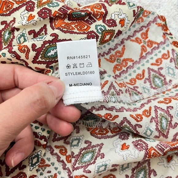 2/$25 NWT Listicle Bohemian Boho Western Paisley Lightweight Mini Tunic Dress M - Picture 13 of 14